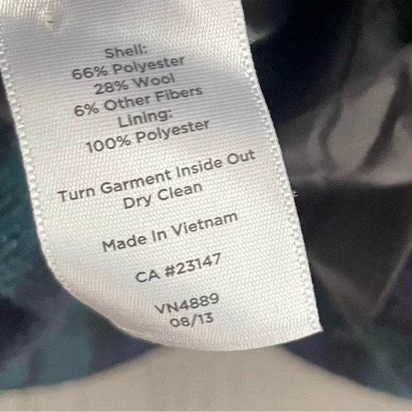 Talbots Green Tartan Plaid Wool Blend Blazer 12 Petite - Picture 10 of 11